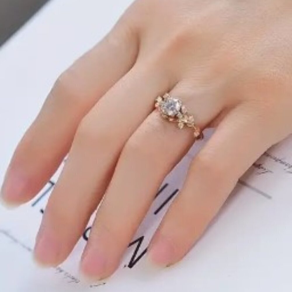 ETERNALS EARTH 1 Ct Moissanite Solitaire 925 Sterling Silver Ring Women Size 8 - Picture 5 of 9
